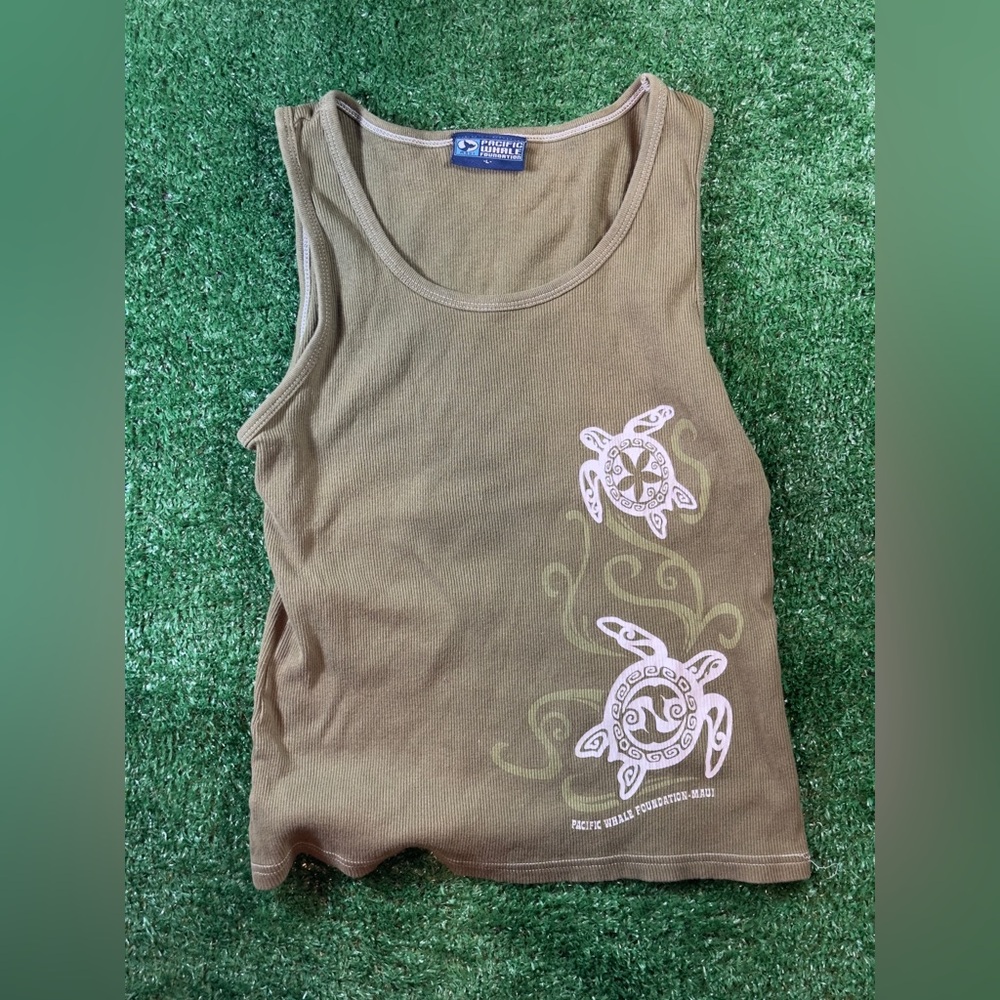 Pacific Whale Foundation Army Green Tank Top